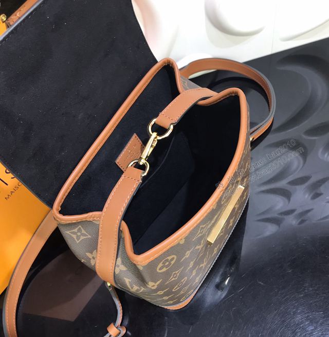 LV包 LV雙肩包 M44588 復古配皮背包 黃花配老花 lv達芙妮雙肩包  ydh3275
